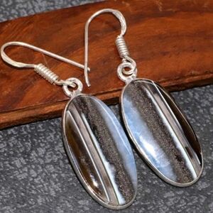 Owhyee Blue Opal Gemstone 925 Sterling Silver Drop Dangle Earrings